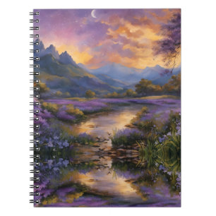 Carnet Vallée de la montagne lavande à l'aube