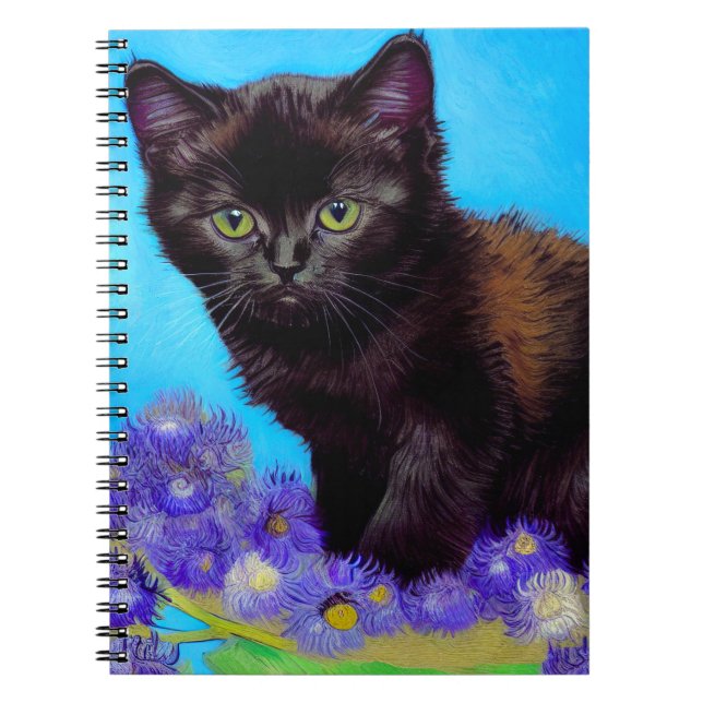 Carnet Van Gogh Chat et fleurs (Devant)