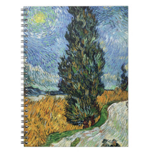 Carnet Van Gogh Road Avec Cyprès Impressionnisme