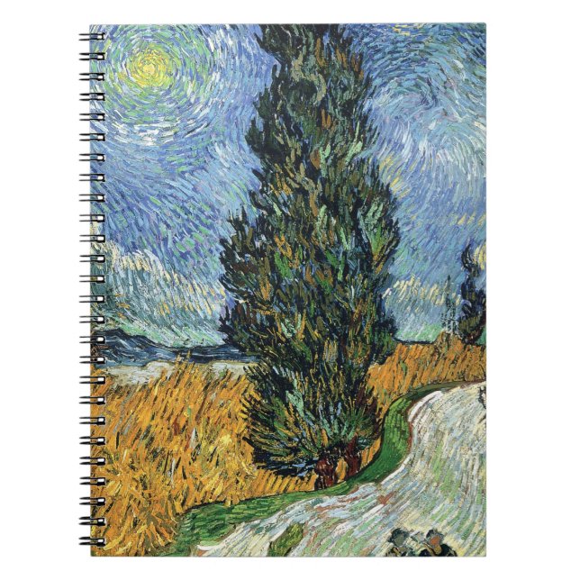 Carnet Van Gogh Road Avec Cyprès Impressionnisme (Devant)
