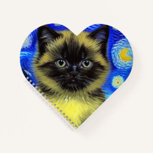 Carnet Van Gogh Starry Nuit Siamese Cat