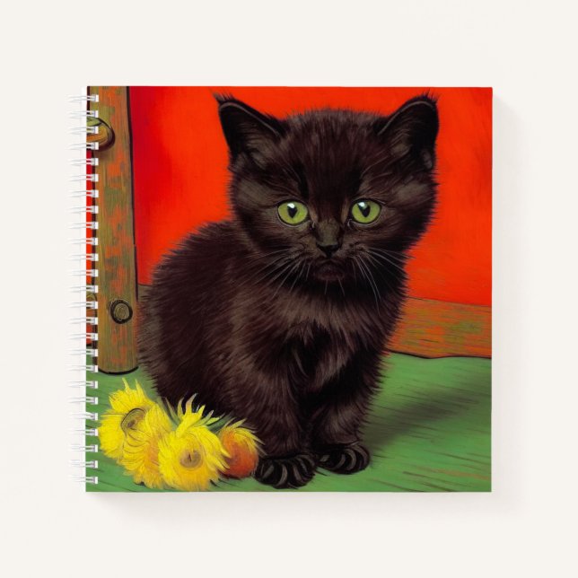 Carnet Van Gogh Style Chat noir (Devant)