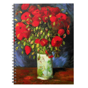 Carnet Van Gogh Vase Avec Un Ordinateur Portable Red Popp