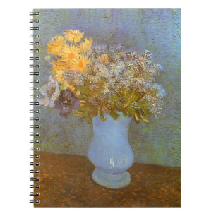 Carnet Vase de Van Gogh avec lilas, marguerites, anémones