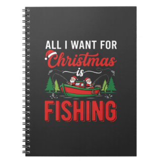 Carnet Vecteur de vacances de Noël de pêche au Père Noël