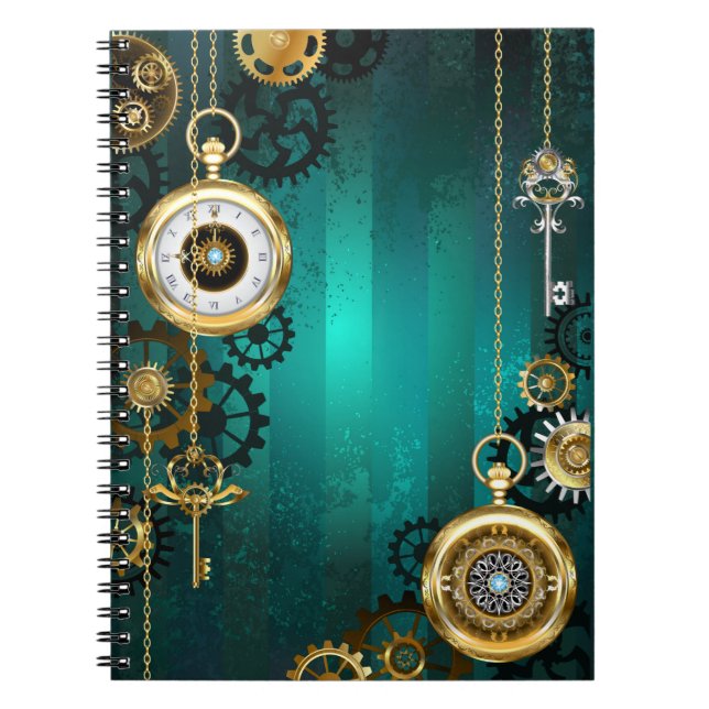 Carnet Veille bijoux Steampunk sur un Arrière - plan vert (Devant)