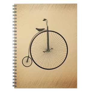 Carnet Vélo ancien à grande roue rustique