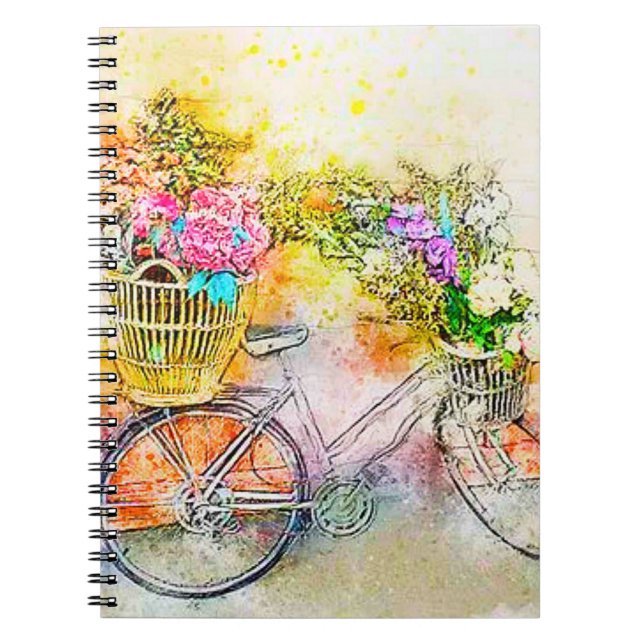 Carnet Vélo et fleurs  (Devant)