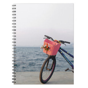 Carnet Vélo noir et bleu avec panier