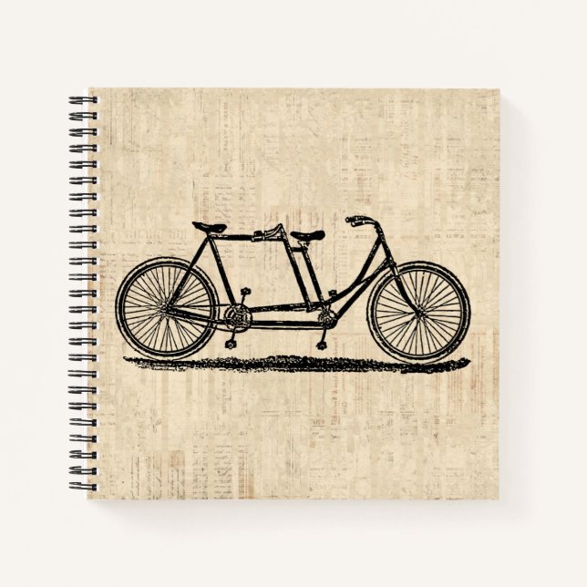 Carnet Vélo Tandem Deux personnes Vélo antique Vélo (Devant)