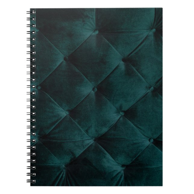 Carnet Velvet Green : Élégance textile malachite (Devant)
