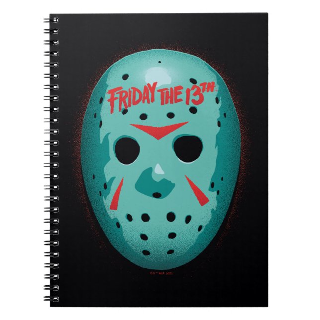 Carnet Vendredi 13 | Graphique de masque de hockey bleu (Devant)
