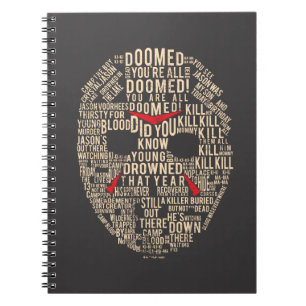 Carnet Vendredi 13   Masque de hockey typographique