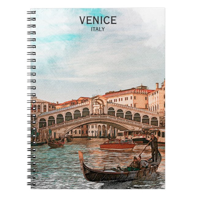 Carnet Venise Italie Gondola Ville Vue Canal (Devant)