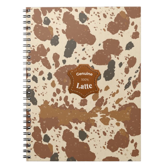 Carnet Véritable latte 100% | Esthétique café en cuir de  (Devant)