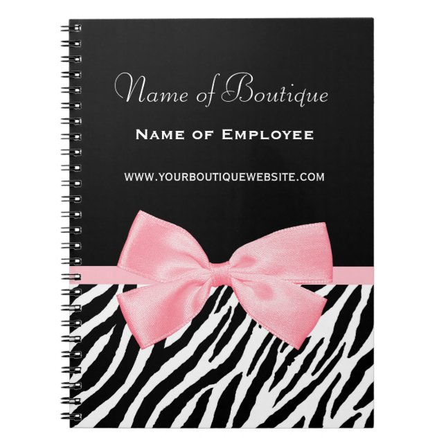 Carnet Véritable ruban rose de zèbre d'impression de (Devant)