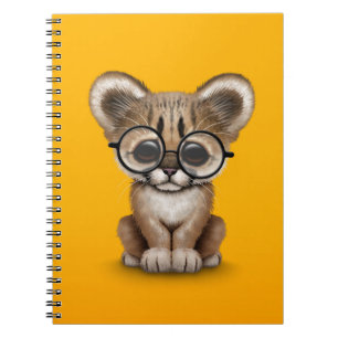 Carnet Verres de port d'oeil de CUB de puma mignon sur le