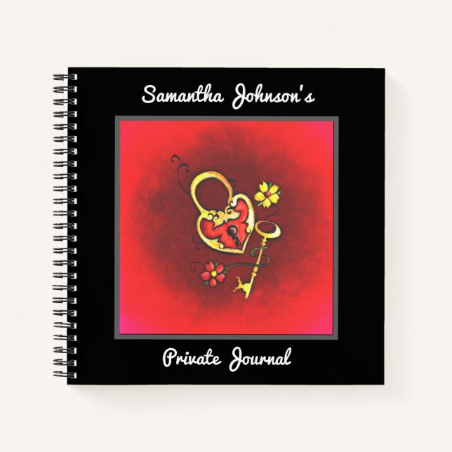 Carnet Verrouillage personnalisé et texte personnalisé de (Devant)