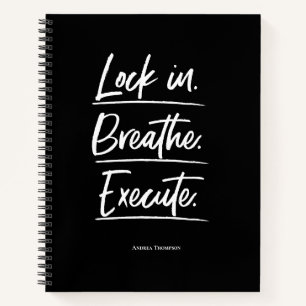 Carnet Verrouillez-vous. Respire. Exécuter. personnalisat