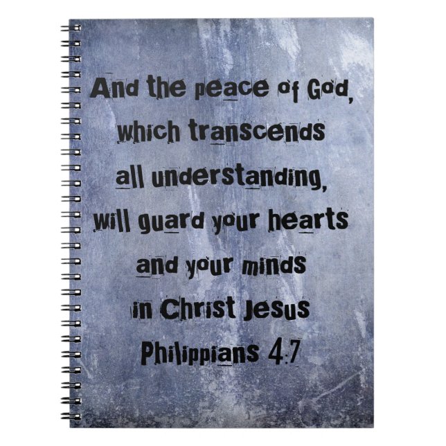 Carnet Vers de bible de 4:7 de Philippiens (Devant)