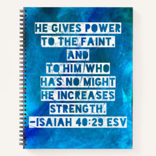 Carnet Verset biblique Esaïe 40:29