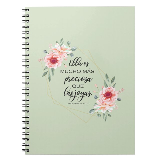 Carnet verset biblique espagnol Proverbios 31:10 (Devant)
