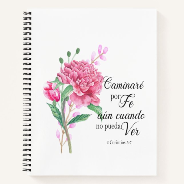 Carnet verset de la bible espagnole caminare por fe (Devant)