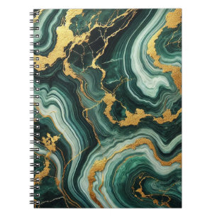 Carnet Vert émeraude et or aspect marbre Glam