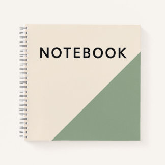 Carnet vert et crème minimaliste
