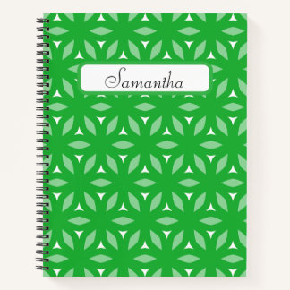 Carnet Vert géométrique Floral Abstrait