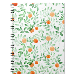 Carnet Vert orange Tangerine Provence Aquarelle