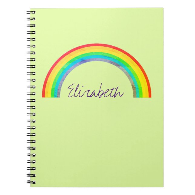 Carnet Vert personnalisé par arc-en-ciel fané (Devant)