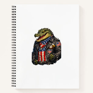 Carnet Veste en cuir de motard alligator patriotique féro