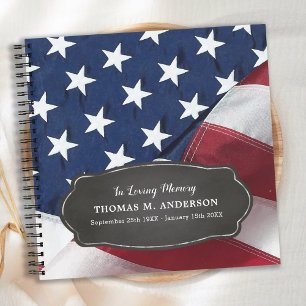 Carnet Vétéran Memorial US Flag Funeral GuestBook