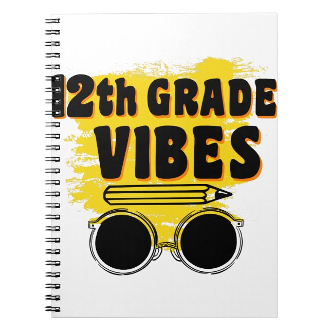 Carnet Vibes De 12E Année Chemise Retour À L'École Premie (Devant)