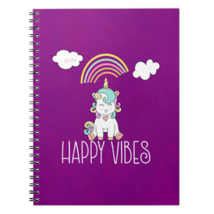 Carnet Vibes Joyeuses Cute Smiling Unicorn