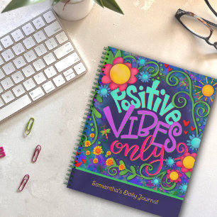 Carnet Vibes Positives Enfants Uniques Fleur Bleu