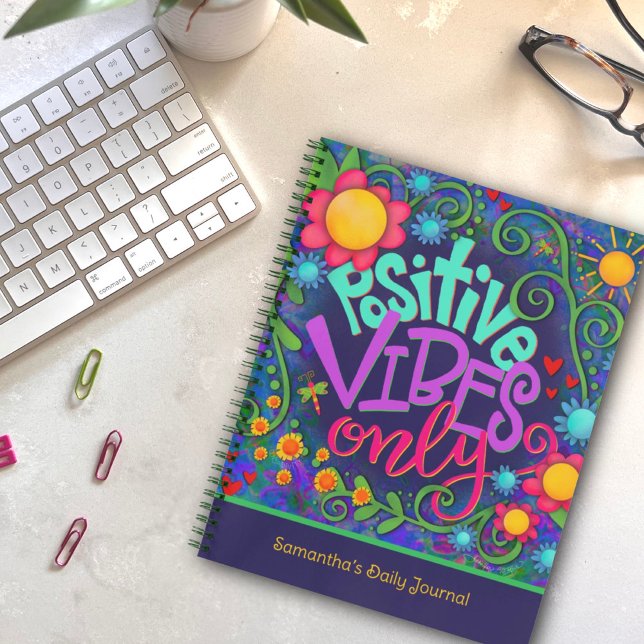 Carnet Vibes Positives Enfants Uniques Fleur Bleu (Créateur téléchargé)