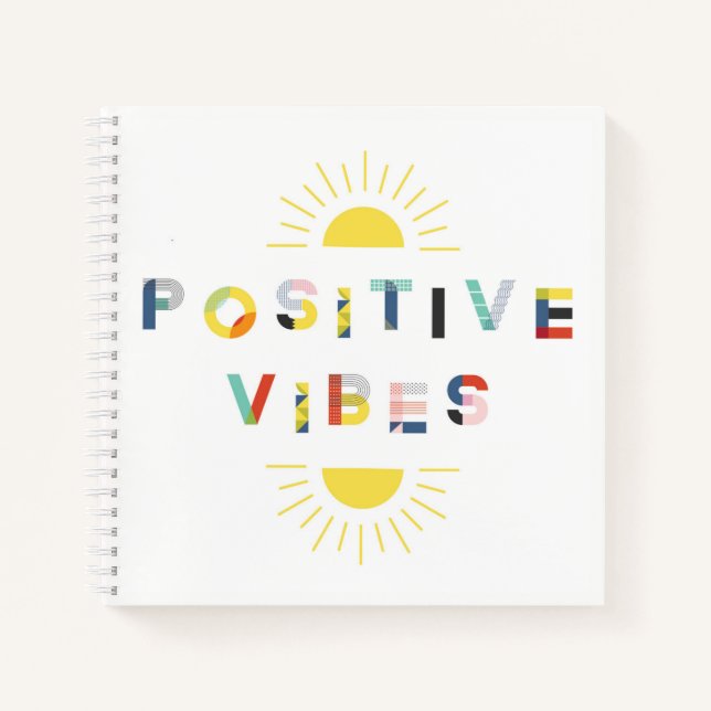 Carnet Vibes positives Typographie Abstraite colorée (Devant)