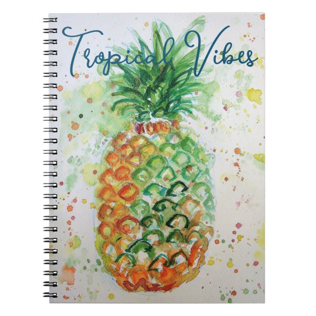 Carnet Vibes tropicales de la plage de fruits d'ananas ja (Devant)
