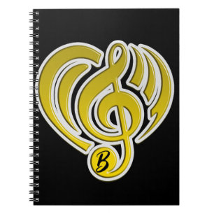 Carnet Vibrations Amour Musical Coeur Jaune Musique Note