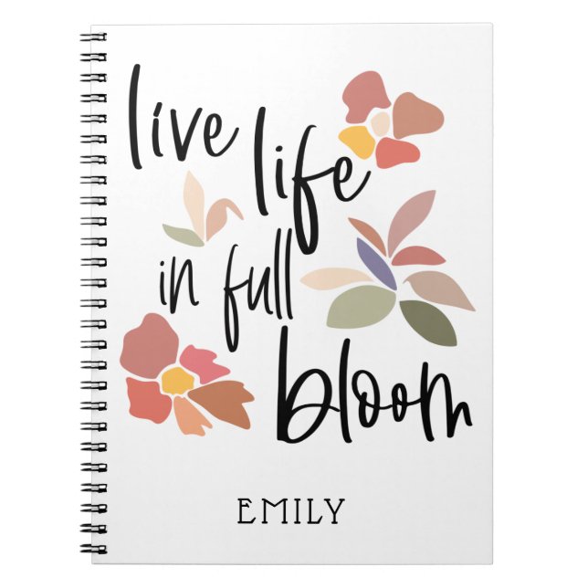 Carnet Vie En Vie Dans La Pleine Fleur Positivité Nom Du  (Devant)