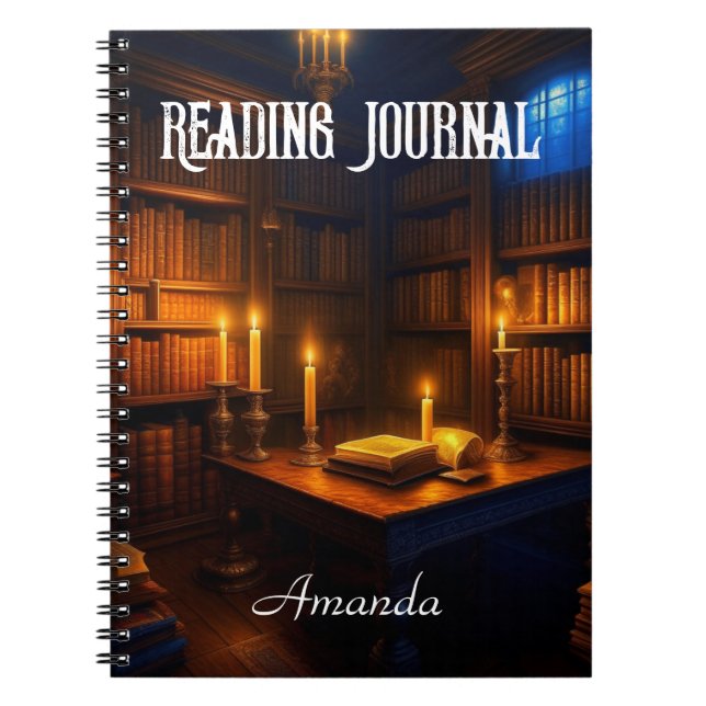 Carnet Vieille bibliothèque humeur sombre lecture (Devant)