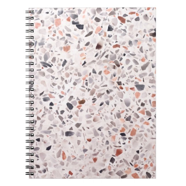 Carnet Vieille texture terrazzo, motif d'hamper. (Devant)