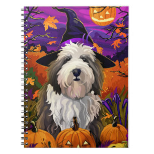 Carnet Vieux anglais Sheepdog Halloween sorcier Citrouill