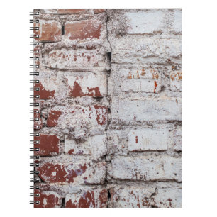 Carnet Vieux mur de briques peintes avec peeling blanc pe
