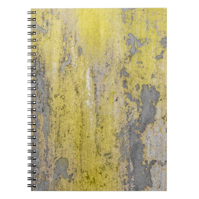 Carnet Vieux mur en béton gris avec peinture jaune écaill (Devant)