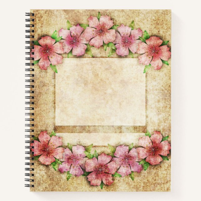 Carnet Vieux papier peint floral (Devant)