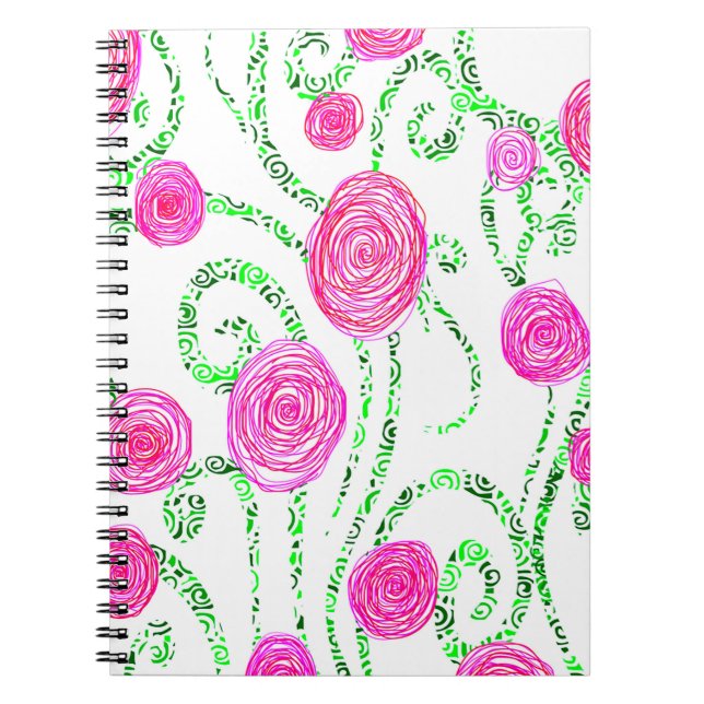 Carnet Vignes vert et rose (Devant)