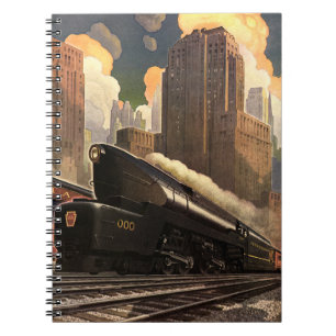 Carnet Ville vintage, train duplex T1 sur les voies ferré